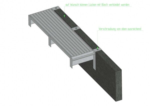 Winkelkonsole Typ 2 für Rostbreite 140 mm