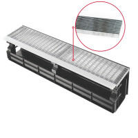 Entwässerungsrinne CANYON 3.0 aus recyceltem Kunststoff, Komplettset Rost + 3x Konsolen | Länge 1000 mm, Breite 207 mm, Höhe 250 mm Längsstabrost Entwässerungsrinne CANYON 3.0 aus recyceltem Kunststoff, Komplettset Rost + 3x Konsolen | Länge 1000 mm, Breite 207 mm, Höhe 250 mm Längsstabrost