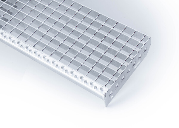 Schweißpress Gitterroststufe | Maße: 1000x270 mm TS 30x2 MW 34x38 mm | S235JR verzinkt