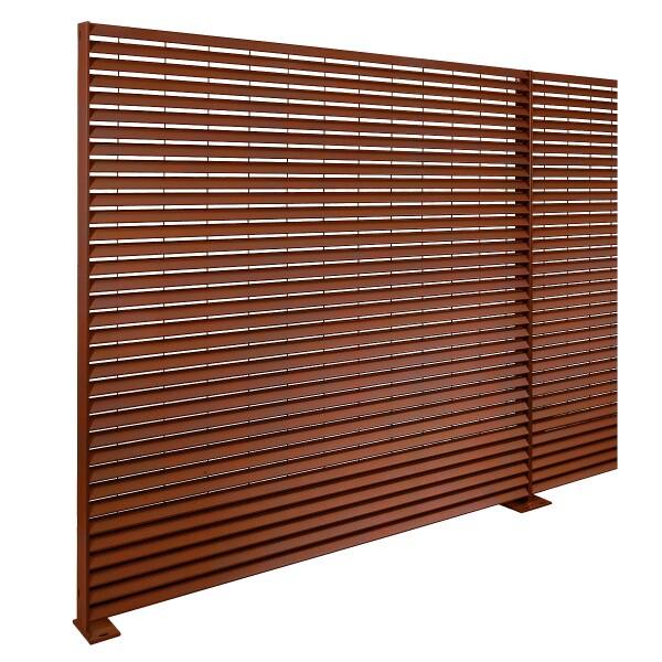 Cortenstahl Sichtschutz Zaun Solid | Zaunelement blickdicht & modern | 1975x2000 mm | Gartenzaun mit Pfosten zum Aufdübeln