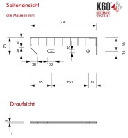 P-Stufe / 800x270 / 30x2 / 30x30 / V2A